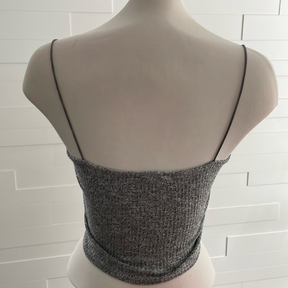 S Garage Crop Tube Top with Straps - Gray - Picture 3 of 10
